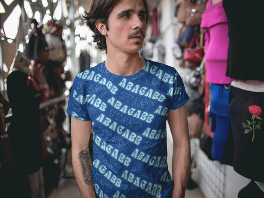 Secret Code Print T-shirt (Blue)